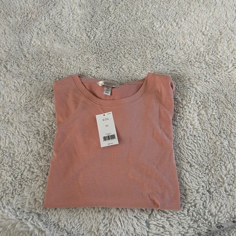 Banana Republic Womens Designer Top Dusty Pink Loose Fit Sz XS Preppy Teacher